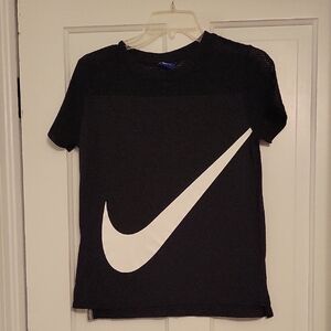 Nike Kids Black and White Swoosh Tee